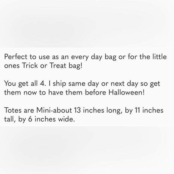 Trader Joes Halloween Mini Tote Set of 4 - Picture 7 of 8